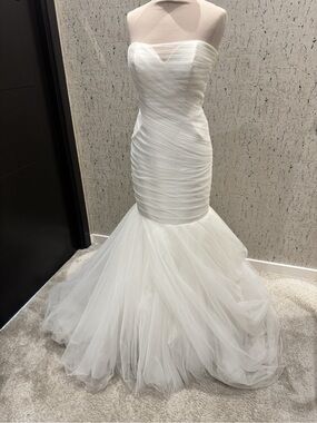 white by vera wang halter tulle wedding dress Vera Wang Hand Draped Tulle Wedding Gown